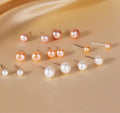 Classic Elegant Cute White/Pink/Purple Freshwater Pearl S925 Sterling Silver Stud Earring E01101
