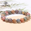 JD Fashion Children's Classic Bead Reiki Healing Energy Elastic Wristband Jewelry Gift Natural Oil Painting Alxa Stone Strand