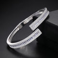 Factory Wholesale Hip Hop Jewelry Baguette Moissanite Bangle Bracelet 925 Solid Silver Iced Out Diamond Baguette Bracelets MegaBDM