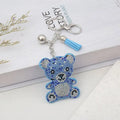 Wholesale Couple Keychain Ring Bag Charm Pendant Cute Keychain Accessories Cartoon studded Diamond Tassels Teddy Bear Key Chains
