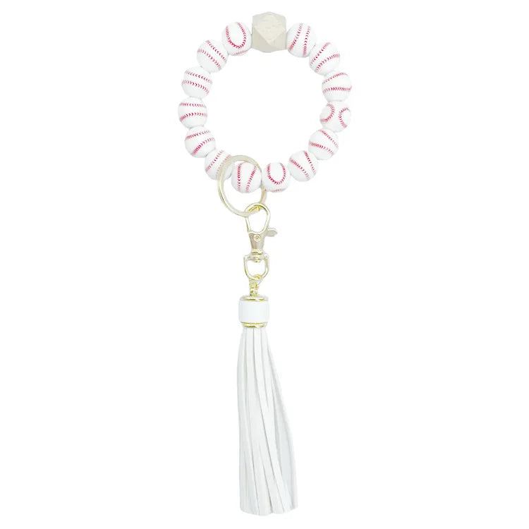 2022 New Sports Rubber Beads Keychain Baseball Softball Wristlet