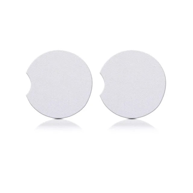 White Neoprene Coaster Blanks for Sublimation Korean Style Car Cup Coasters Cup Mat For DIY Logo Image Print