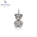X000751128 XUPING Jewelry Fashion Iced Out Cute Silver Color Bear Charm Pendant for Necklace