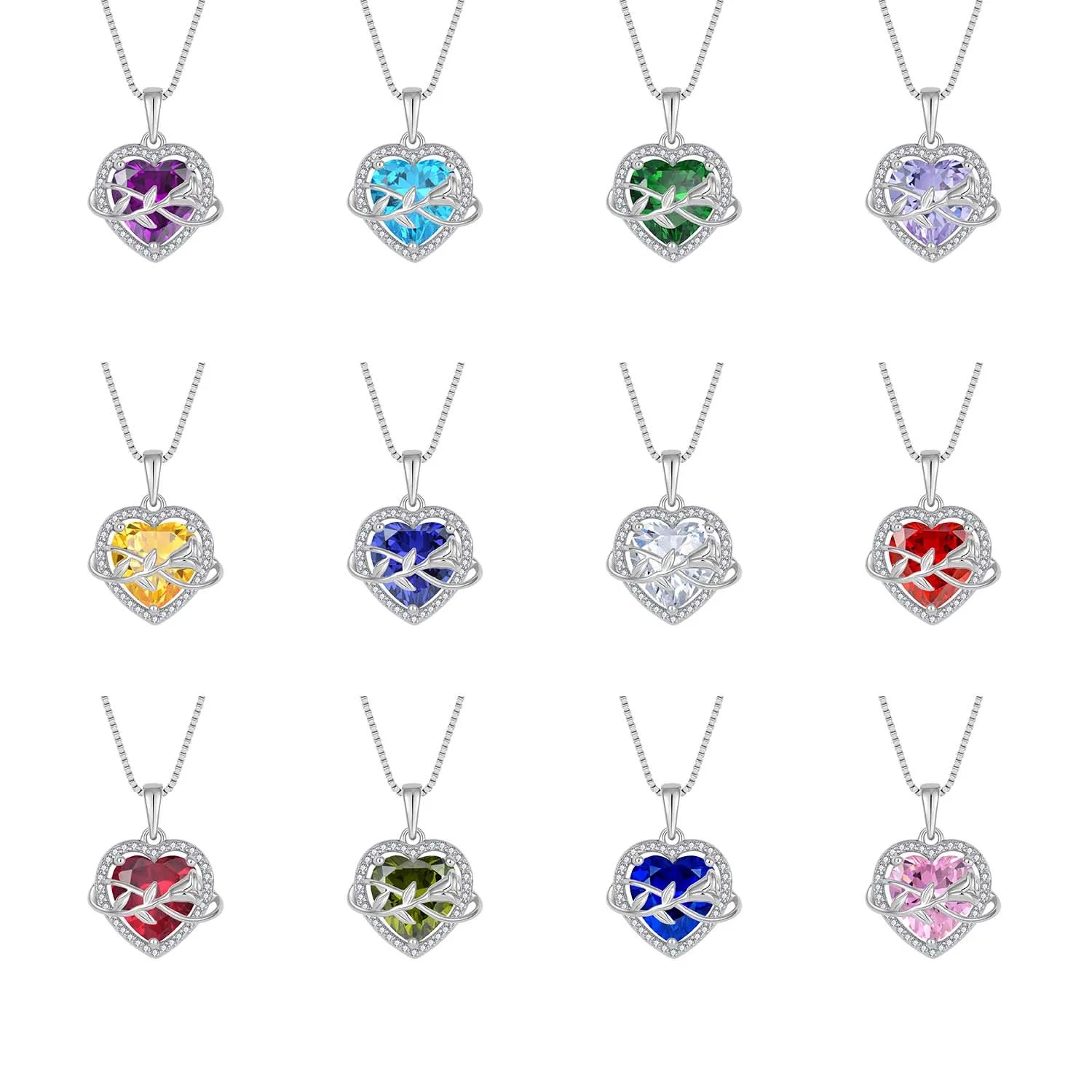 QX CUSTOM OEM Fine Jewelry Dainty 18k Gold Plated 925 Silver Cubic Zircon Pendant Fashion Jewelry Heart Necklaces for Women