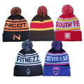 100% Acrylic Custom Winter Beanie Hat Wholesale OEM Knitted Pom Pom with Embroidered Logo Fashionable for Beach Business Scenes
