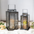 EU Stock Deep Silver Candle Lantern Big Size Floor Lantern Industrial Style Decoration for Cozy Home