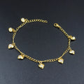 White Heart 18K Real Gold Plated Cubic Zirconia Zircon Stainless Steel Anklet for Women 2024