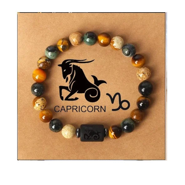 Hot Selling Natural Stone Braided 12 Zodiac Signs Agate Beads Macrame Friendship Bracelets for Women Men