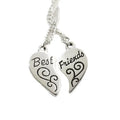 BFF 2Pcs/Set Best Friends Forever Broken Heart Couple Friendship Set Zinc Alloy Silver Plated Chain Pendant Party Anniversary