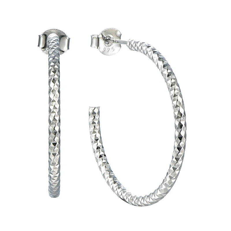 YH JEWELLERY Big Hoop Earrings 925 Silver Cz Zircon Stone 925 Sterling Silver Hoop Earrings With Cz Zircon