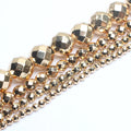 14K Gold Plated Natural Stone Beads Round Faceted Hematite Beads for DIY Jewelry Making Bracelets