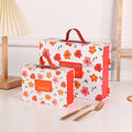 Orange Color Double-Sided Open Nut Gift Boxes Leather Handle Wholesale Designed Paper UV Coating Embossing Printing Handling