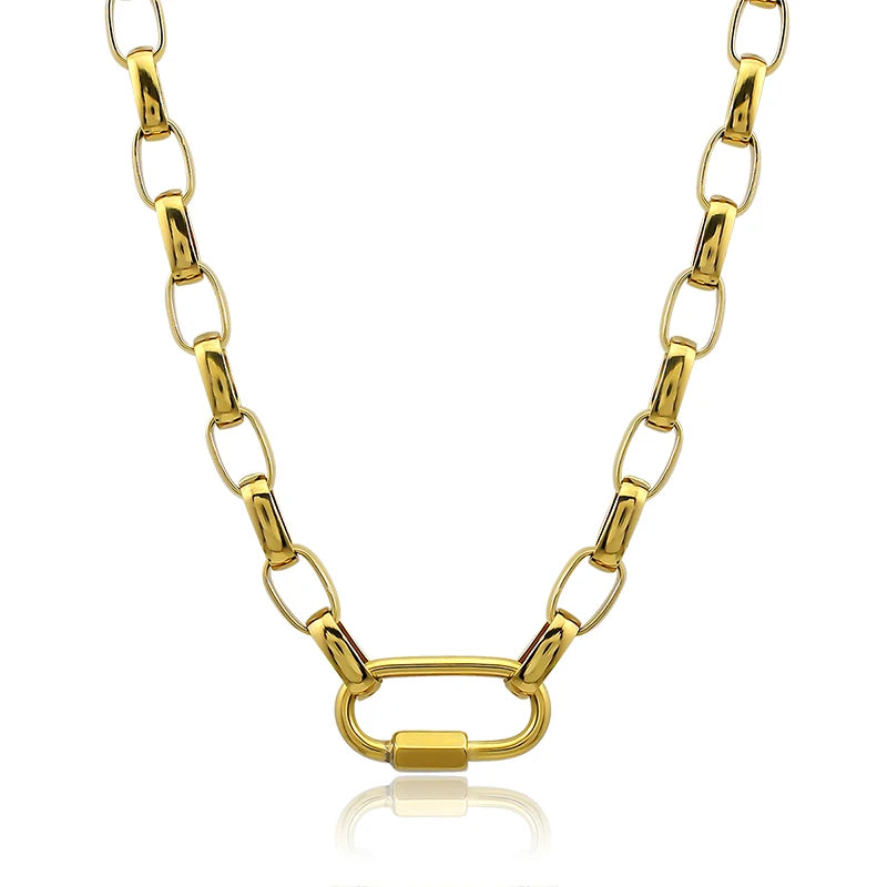 Wholesale New Vintage Irregular Bracelet and Necklace Set Sliver and Gold 45.5cm Necklace 19.5cm Bracelet for Women Man