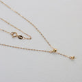Flat Cable Chain Necklace With Adjustable Bead & Pearl Mount Bail 18K Gold Necklace 18K Gold Jewelry