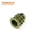 CN3418 Zinc Alloy Modern Home Office Furniture Hexagonal M6*12 Dowel Inserted Nut with Flange
