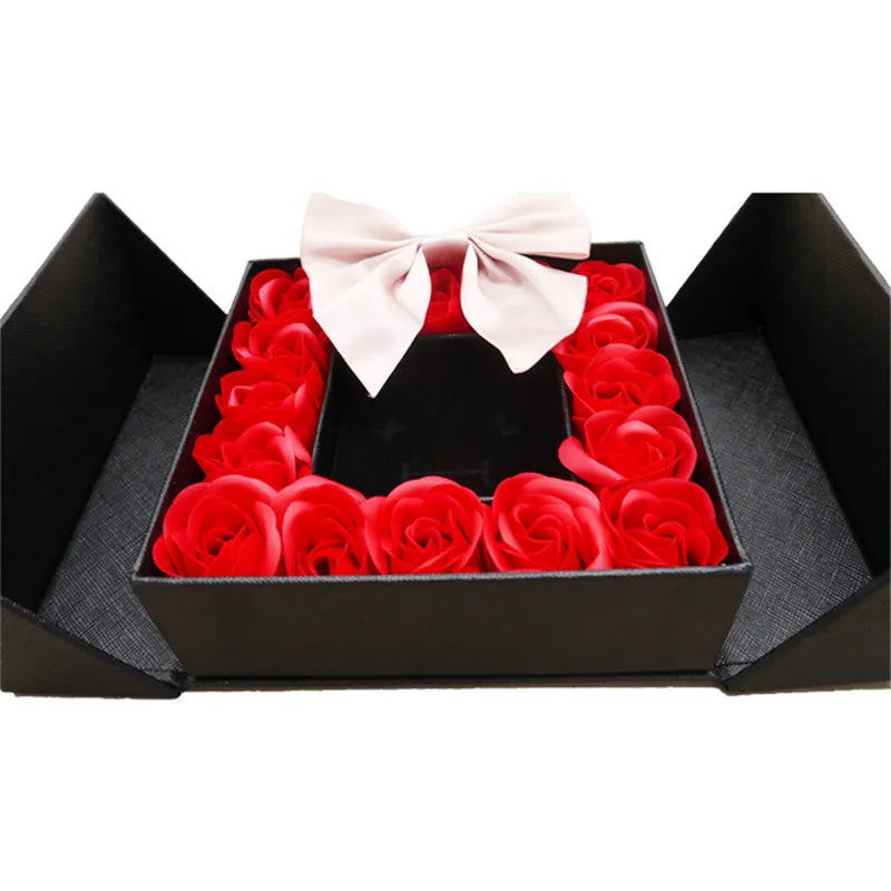 Pink Wedding Party Favors Chocolate Paper Box Candy Handmade Double Door Layers Rotating Rose Gifts Packaging Flower Boxes