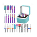 25Pcs Nail Drill Bits Set with Storage Box Tungsten Carbide Ceramic Diamond 3/32 Inch Nail Drill Bits