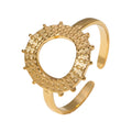 BM Factory Wholesale 18K Gold Plated Stainless Steel Hollow Ring Adjustable Quality Non-Tarnish for Women Gift Daily Life