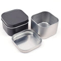 RTS Empty Food Grade Silver Black Small Square Tea Candy Tin Container Metal Gift Packaging Boxes Tin Cans for Tea