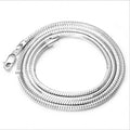 BOCAI New S925 Sterling Silver Necklace Platinum Plated Snake Bone Chain Classic Geometric Korean Style for Men's Birthday Gift
