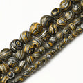 Wholesale Natural Semi Gemstone 4-10MM Yellow Striped Malachite Loose Stone Beads for Jewelry DIY Making Necklace Bracelet
