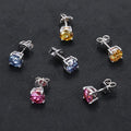 Fashion Luxury Fine Jewelry 925 Sterling Silver Vvs Red Blue Yellow Moissanite 1ct Stud Earrings for Men Women