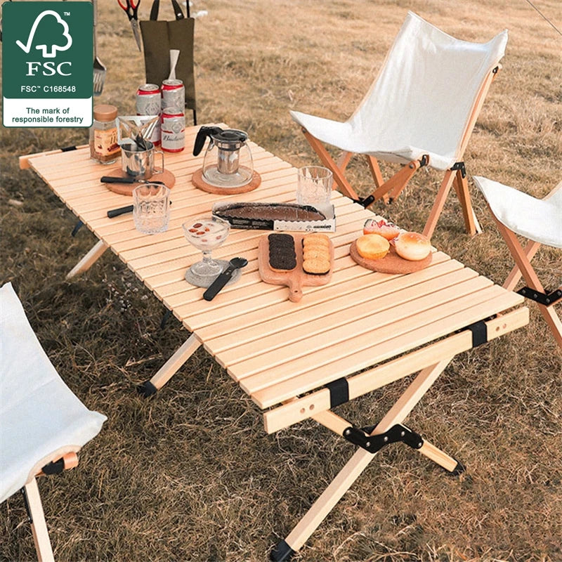 Lightweight Foldable Wood Camping Folding Low Picnic Table for Beach Fishing