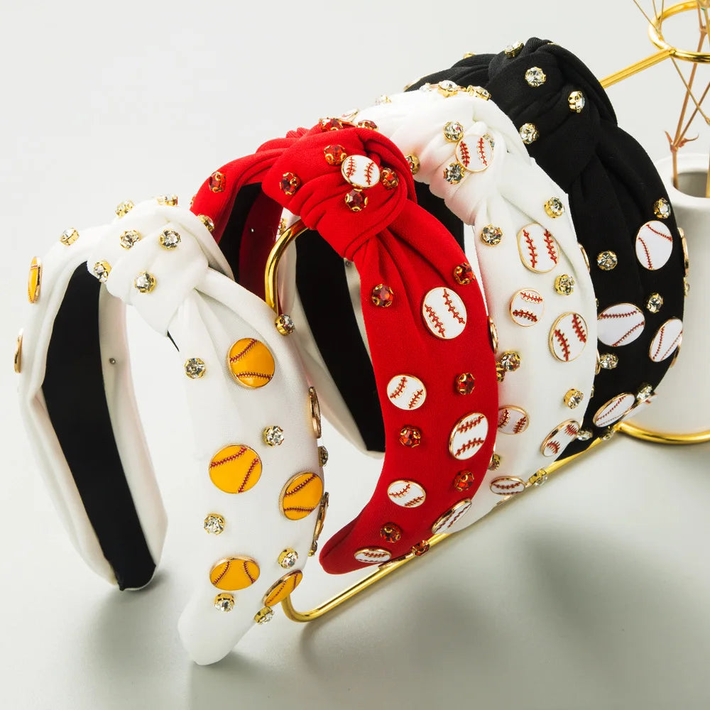 Fashion New Sports Wind Softball Baseball Accessories Headband Trend Diamond Set Wide Edge Hair Accessories Explosion