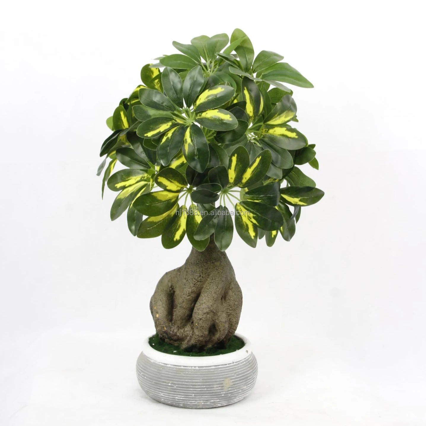China Suppliers UV Resistant Cheap Fake Bonsai Umbrella Plant Faux Mini Artificial Schefflera Tree for Indoor Outdoor Decor
