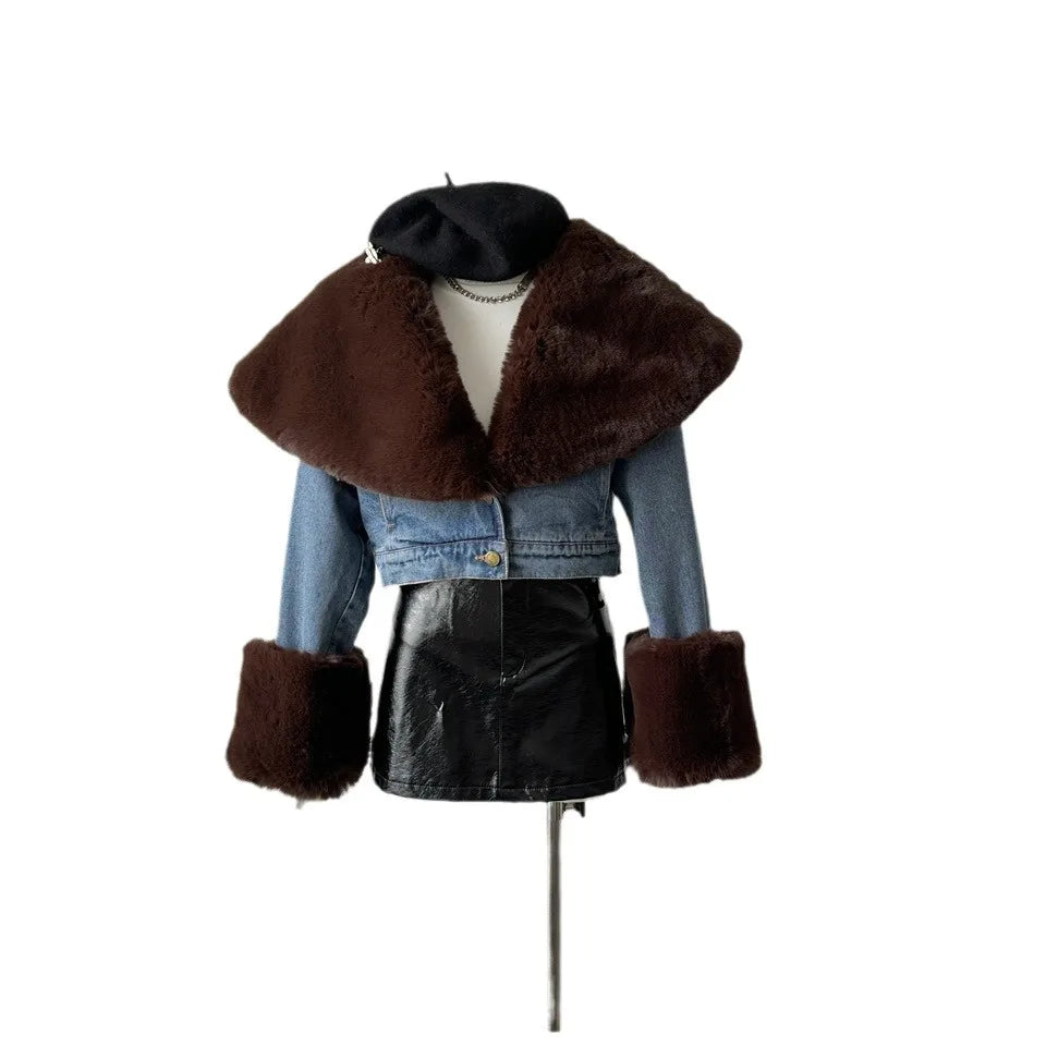 Winter Casual Thick Vintage Fleece Hooded Coat Mandarin Collar Cuff Long Sleeve Plus Size Anti-Wrinkle Eco-Friendly Plaid Draped