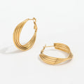 Trendy Earring 18K Gold Plated  Twisted Cross  Stainless Steel Hoop Earring for Women Jewelry
