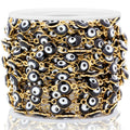 Factory Wholesale Stainless Steel Black and White Enamel Eye Chain for DIY Necklace and Bracelet  Jewelry