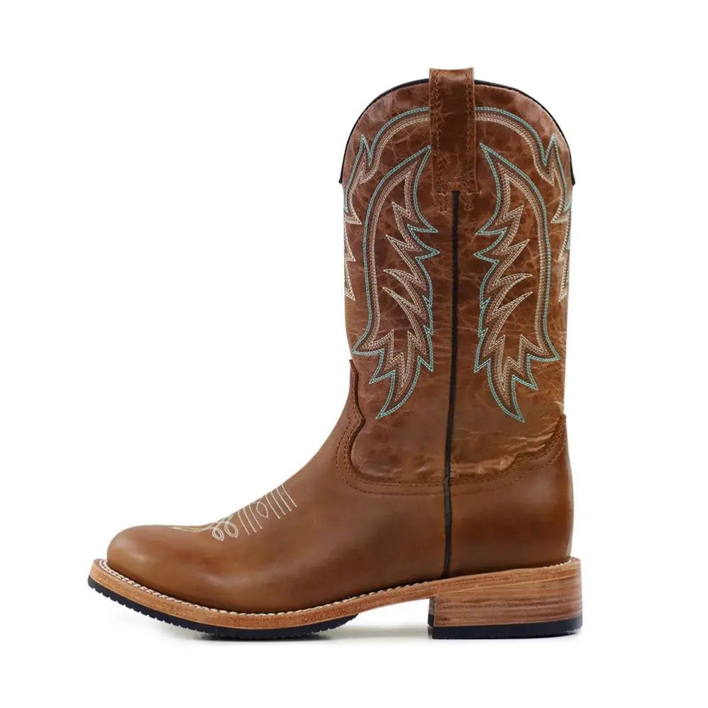 Goodyear Welt Women Knee High Cowboy Boots Full Grain Leather Western Cowgirl Boots Handmade Durable Custom OEM Factory Supply