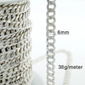 6 7 8.3 9mm Wholesale Factory Link Curb Sterling Silver Chain Roll 925 for Men Plated Necklace Italy Silver Men Chain