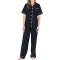 Women's Cotton Pajamas Set Custom Short Sleeve Shirt Pajama and Pants Pajama Set