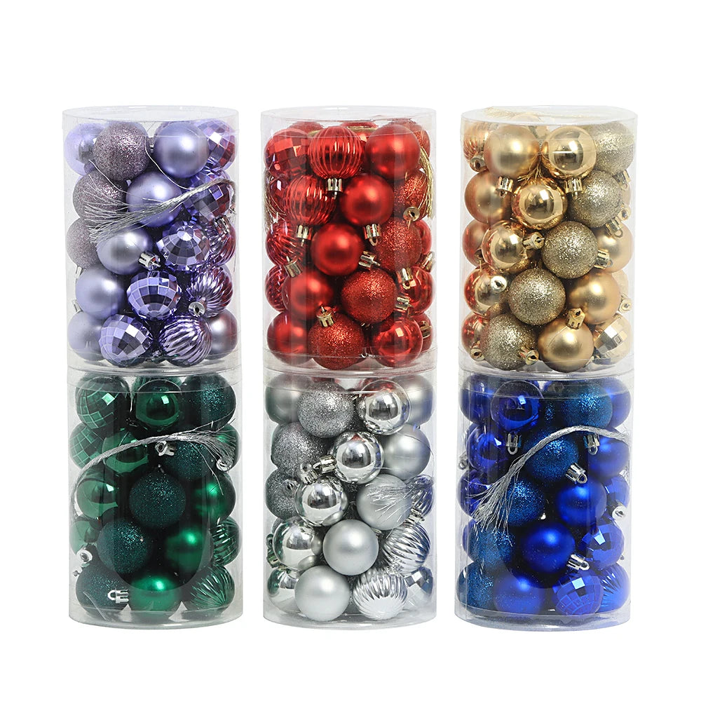 34Pcs 4cm Christmas Ball Ornaments Set Shatterproof Xmas Tree Decorative Balls Low Price Factory Direct MegaBDM