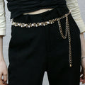 Ladies Dress Shirt Waist Chain Belt Chic and Stylish Fashion Pearl Accessory Jewelry