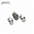 YuenZ Antique Silver Plated Skull Charms Metal Pendants for Jewelry Making DIY Handmade Craft 22*13mm F12