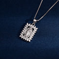 Wholesale Pendant Jewelry Rhodium Plated Virgin Mary Retro Pendant Cubic Zirconia 925 Sterling Silver Fine Jewelry Pendant