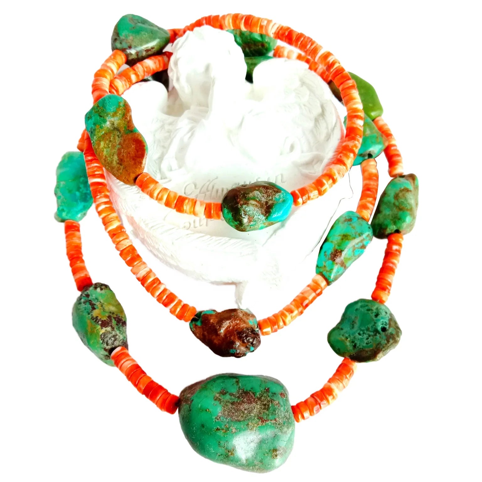 Natural Turquoise spiny oyster  925 sterling silver handmade natural turquoise Necklace anniversary gift