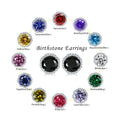 Jewelry Manufacturer 925 Sterling Silver Birthday Earring Rhodium Plated Cubic Zirconia Non Fade Jewelry for Women
