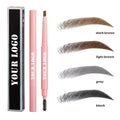 Double Ended Eye Brow Pencil With Brush Custom logo Eyebrow Pencil Private Label Waterproof Long Lasting Vegan Eyebrow Pencil