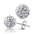 Hot Selling 925 Silver Plated Ball Shaped Women Zirconia Stud Earring Jewelry