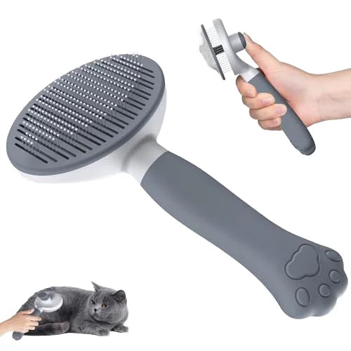 New Cat Paw Pet Clean Hair Remover One Button Stainless Steel Brushes Dog Cats Slicker Self Cleaning Grooming Pet Comb Brush