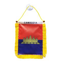 Mini World Flags 4''x6'' KHM Pennants Hanging in Car-Cambodia Cambodian Flag