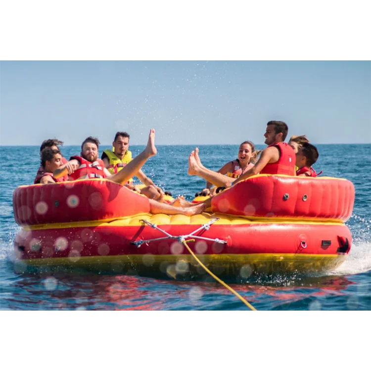 Outdoor Sports Game Aqua Games Water Floating Spinner Spinning Rotating Roll Saturn Towable Tube Disco Boat for Sale