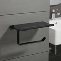 HF 304 Stainless Steel Modern Hotel Bathroom Accessories Wall Mounted Matte Black Toilet Paper Roll Holders with Shelf