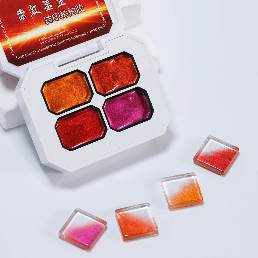 Vinimay Latest High Saturation Red Colors Pat Pat Transfer Gel Long Lasting Nail Painting Ombre Pat Gel Palette for Salon