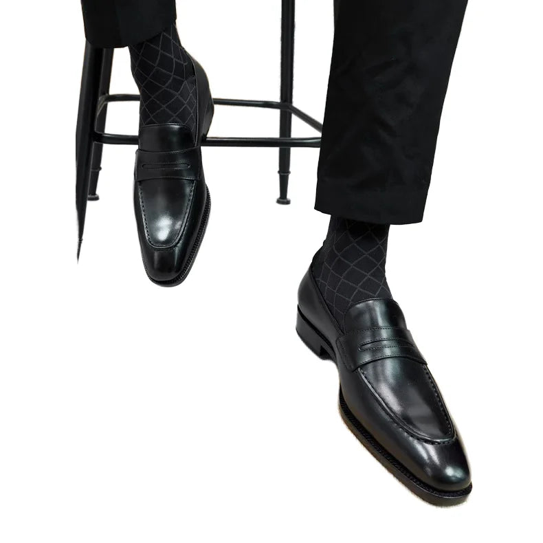 Luxury Handmade Oxford Shoes Cowhide Leather High-End Bespoke Formal Dress Loafers Comfortable Officer Slip-On Autumn