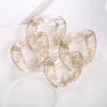 Wholesale Popular Fashion Gold Sequins Transparent Gold Foil Chain CUSTOM Charm Acrylic Earrings for Women